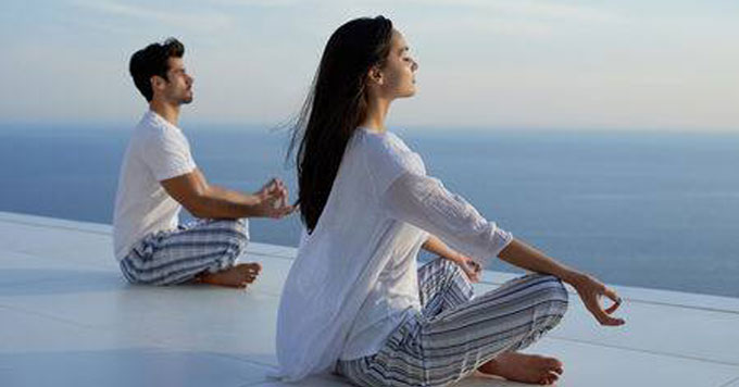 couple in meditation