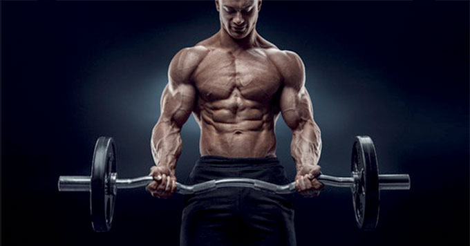 man training weights
