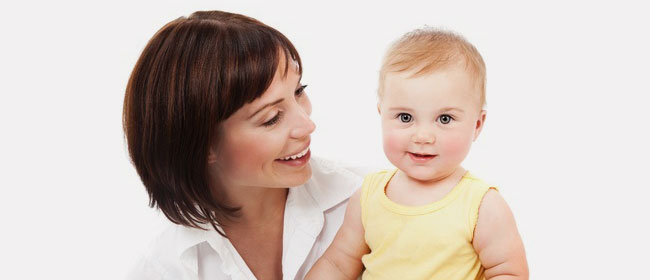 a healthy baby and her mother