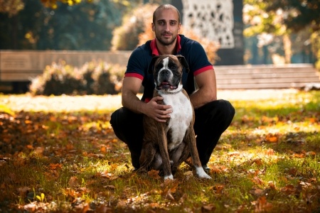 a man and his dog