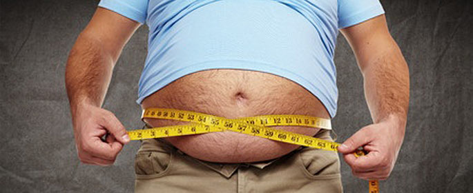 obese man's belly