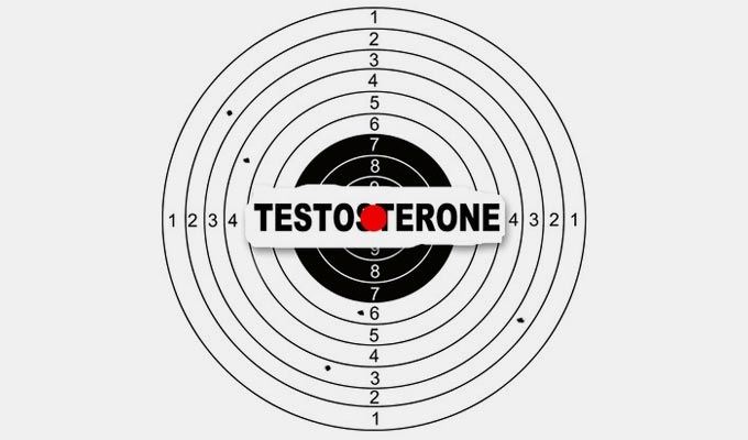 testosterone text on a target board